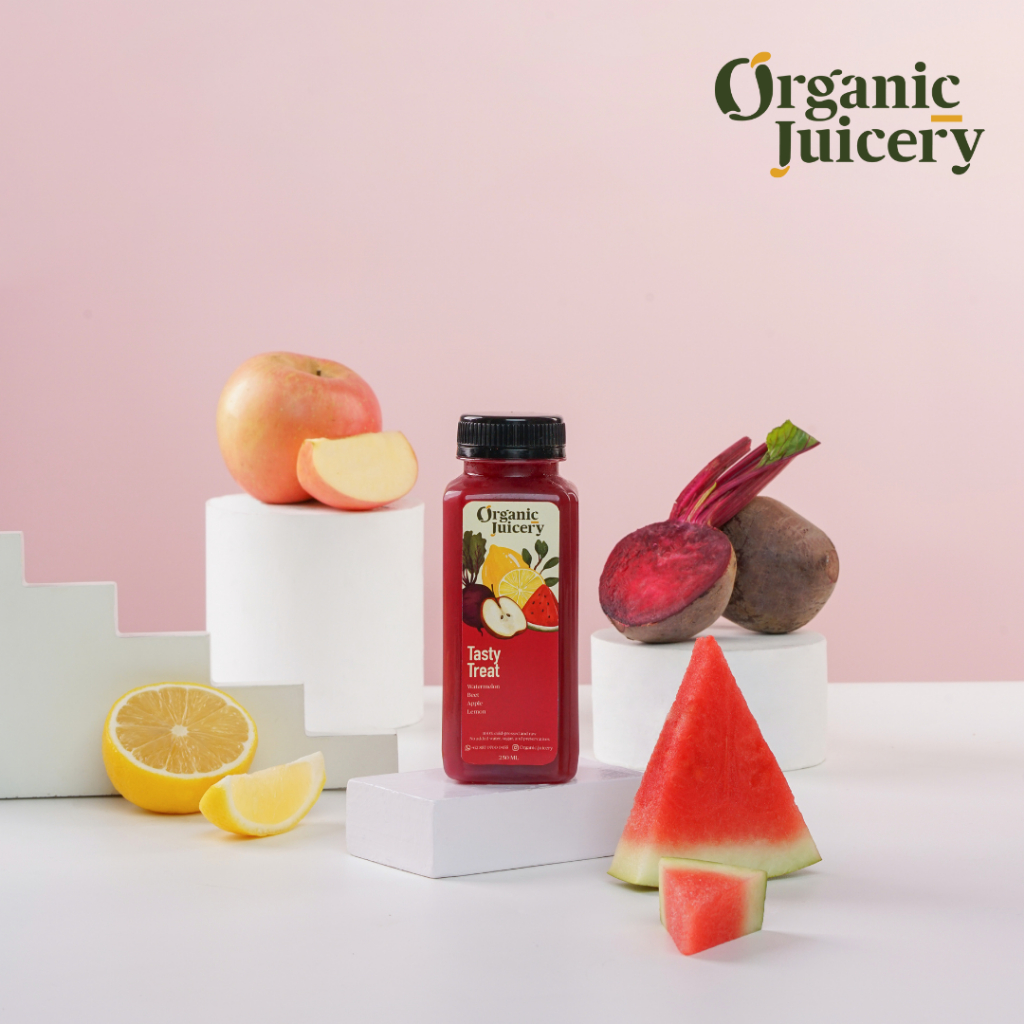 

Tasty Treat 250mL | Juice Watermelon, Apple, Beet, Lemon | Jus Semangka, Apel, Bit, Lemon Segar