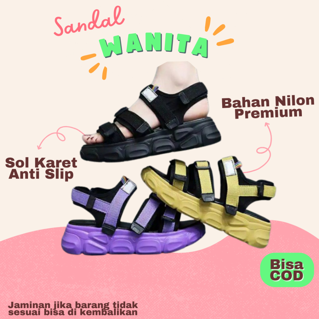 Sandal Gunung Wanita Korean Style Sendal Wanita Kekinian Sandal Cewek Kekinian