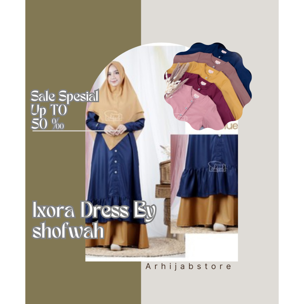 SHOFWAH - IXORA DRESS - GAMIS COTTON PHOEBE IMPORT - GAMIS TERBARU DAN TERPOPULER
