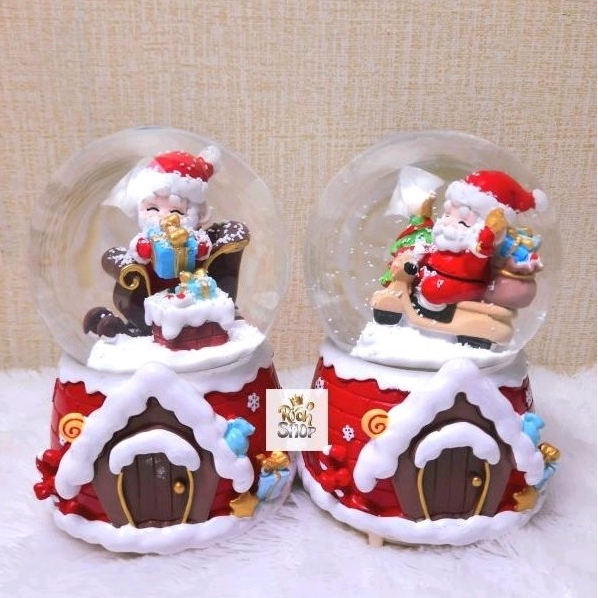 Snowball Natal Kotak Musik Bola Kaca Kristal Salju Christmas Snowglobe Waterball