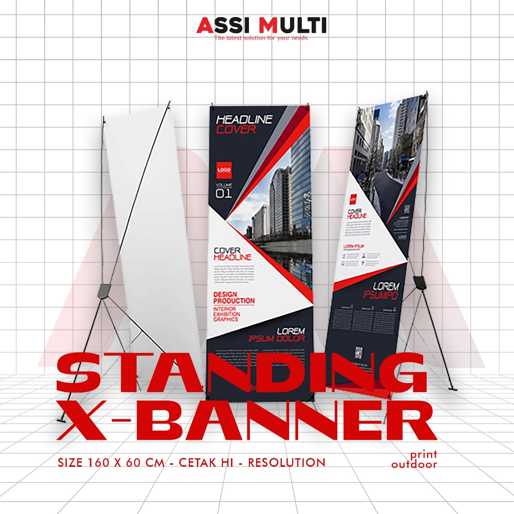 Cetak X Banner - 160 x 60 cm - Flex china 340 gram / Display banner / banner promosi / cetak outdoor