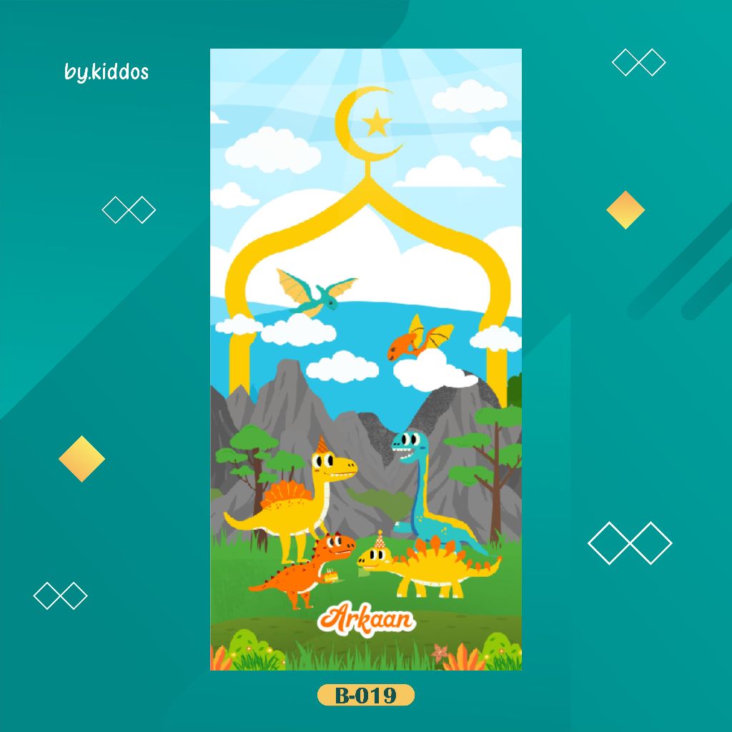 B-019 SEJADAH ANAK LAKI-LAKI/ SEJADAH CUSTOM NAMA/ SEJADAH TRAVEL/ SEJADAH PRINTING