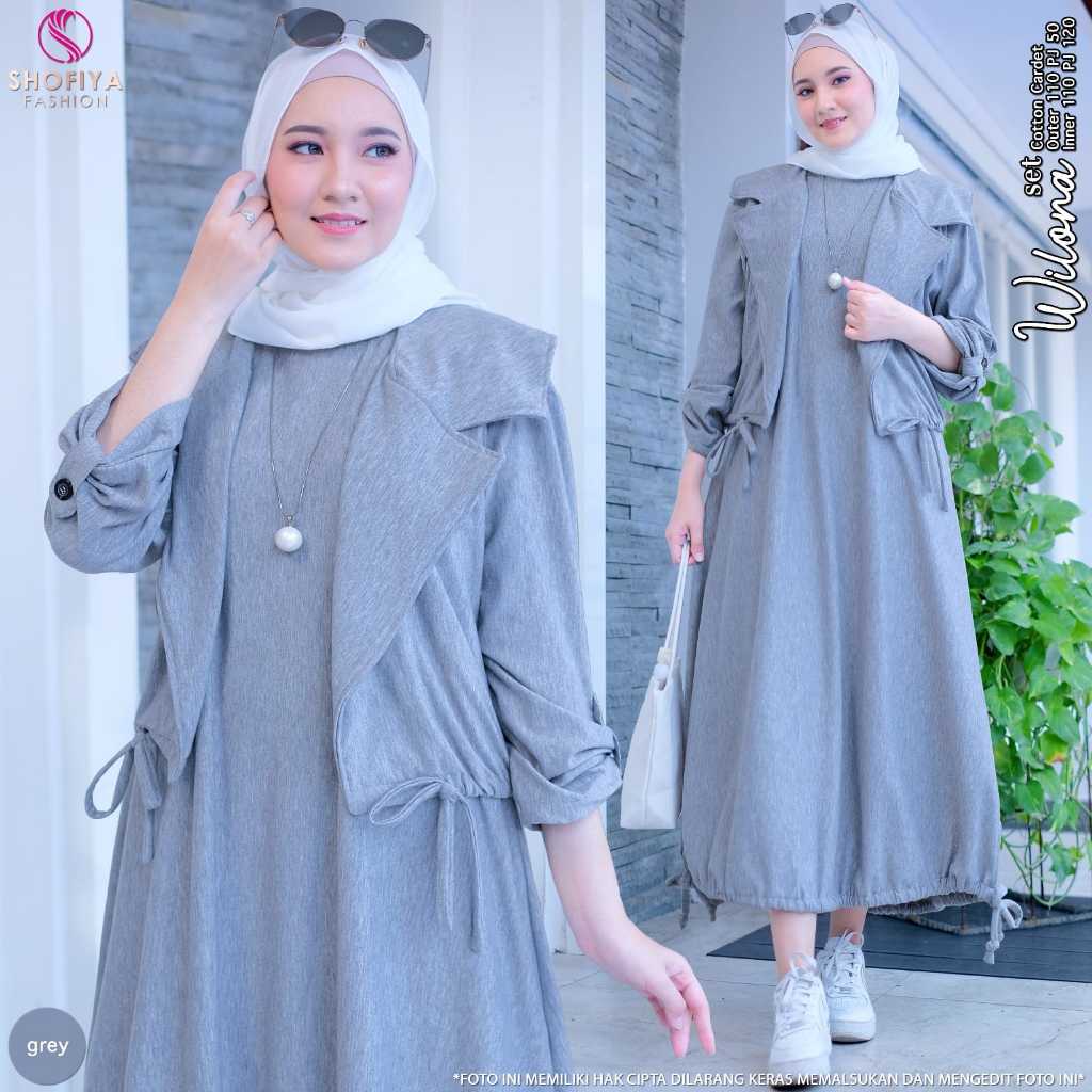 wln oneset 2in1 setelan stelan set 1set setrok blouse bluse blus rok adem jumbo big size xxl ld 110 