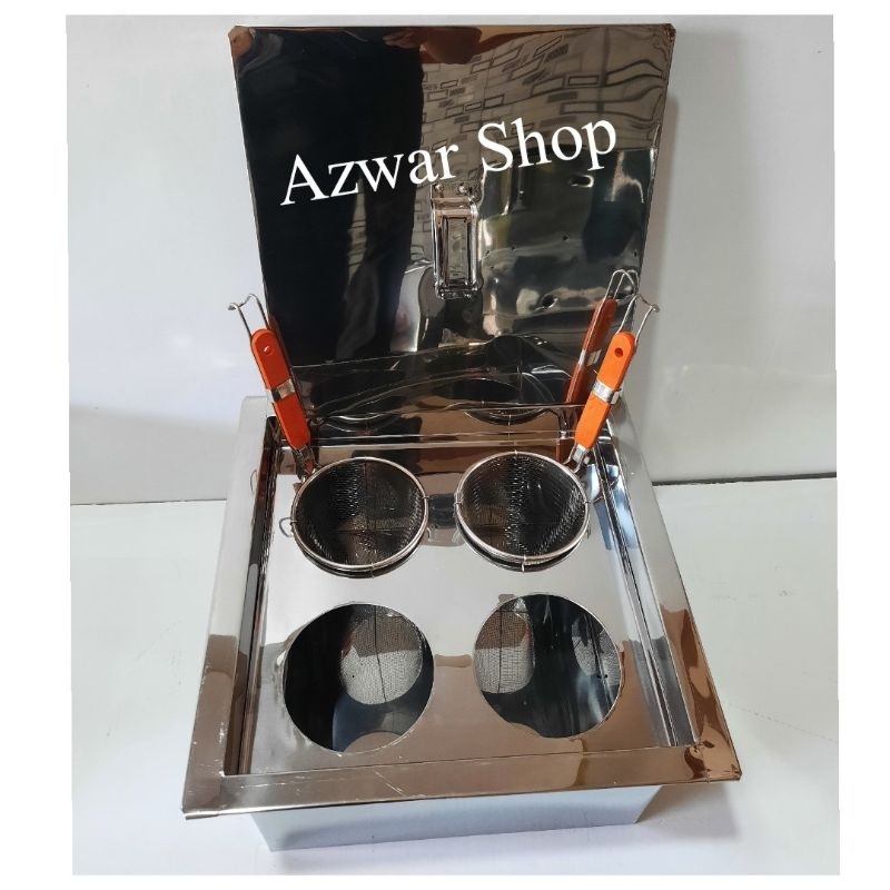 dandang mi kocok..4 lubang .uk 35x35 bhn stenlis .tebal.