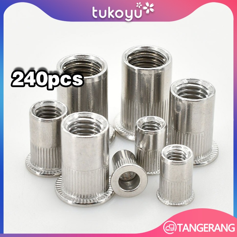 Rivet Nut Mur M3 M4 M5 M6 240pcs/Nut Rivet/Mur Rivet Aluminium
