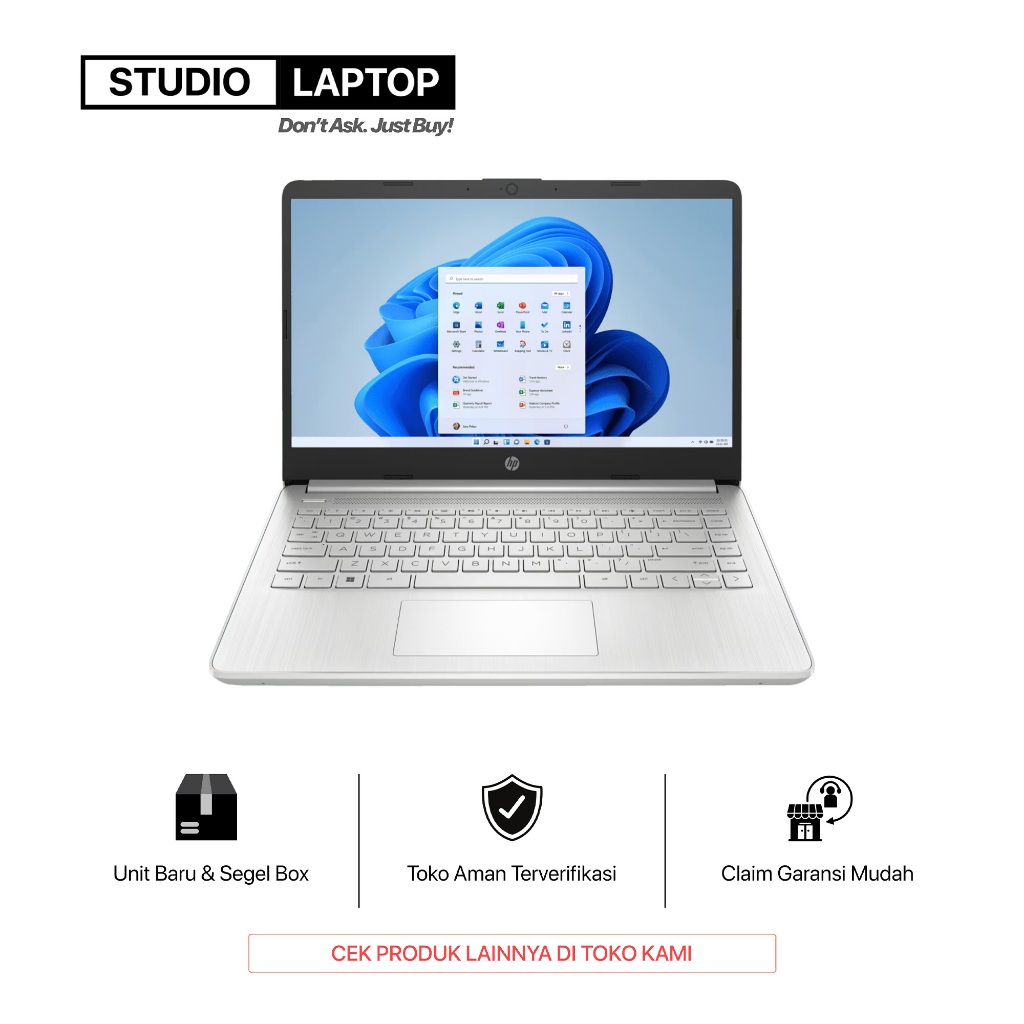 Cicilan 0% - Laptop HP 14s-dq2629TU Core i3-1115G4 8GB 512GB SSD UHD 14"