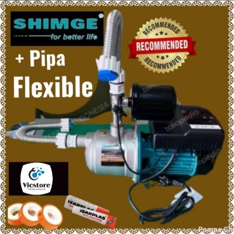 Pompa dorong otomatis inverter Shimge px 203 e + pipa flexible san ei