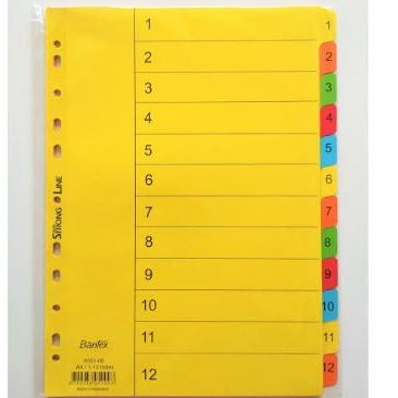 

Pembatas A4 bantex 6051 A4 1-12 warna / pembatas bantex