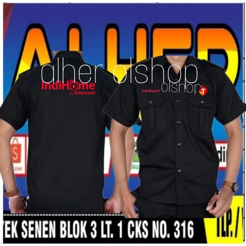 lengan pendek kemeja IndihomeTV baju IndihomeTV seragam IndihomeTV Pdh IndihomeTV kemeja kerja Indih