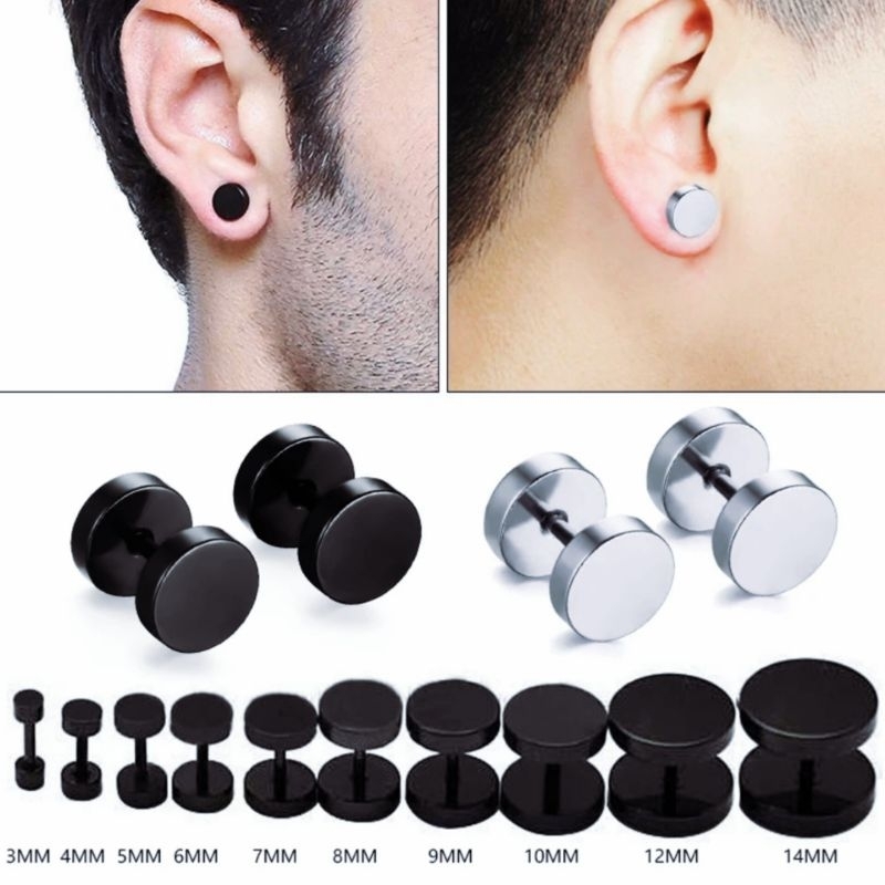 TINDIK TELINGA BARBEL RODA HITAM TITANIUM / ANTING TELINGA / TINDIK TELINGA / PIERCING TELINGA / ANT