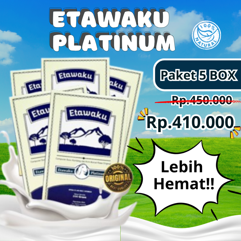 

Susu Etawaku Platinum- Paket 5 Box Lebih Hemat- Susu baik untuk tulang, nyeri sendi, dan pegal linu