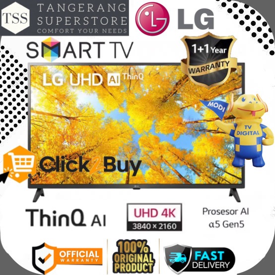 LG TV 43UQ7500PSF 43UQ75 SMART TV 43INCH 4K UHD DIGITAL TV LED LG THINQ AI