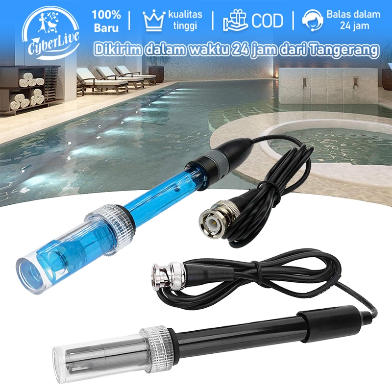 PH Electrode Probe BNC Connector Aksesori Pengukur PH Sensor Hidroponik Probe Elektroda Laboratorium
