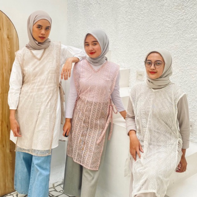 Vest Brukat Tali Samping / Tunik Brukat - YANARRA.ID