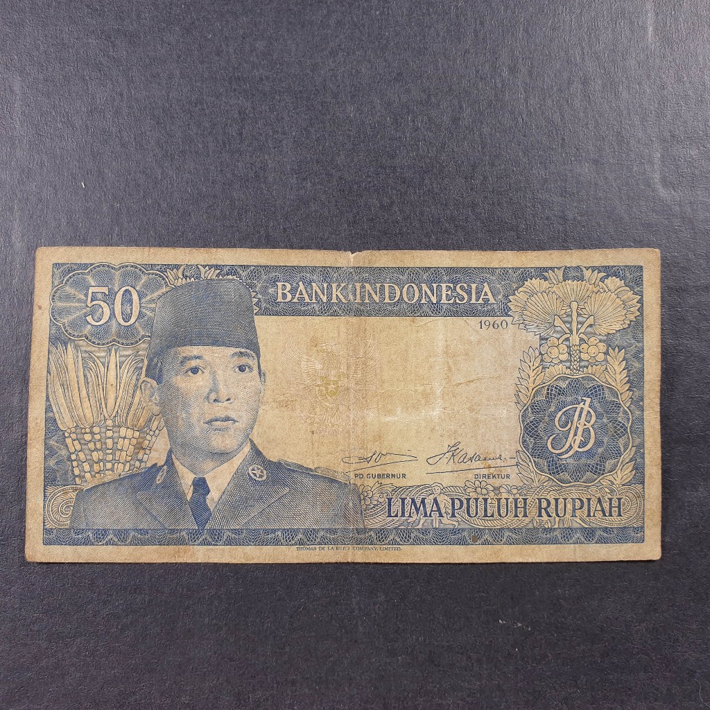 Uang Indonesia 50 Rupiah Seri Sukarno Tahun 1960 F