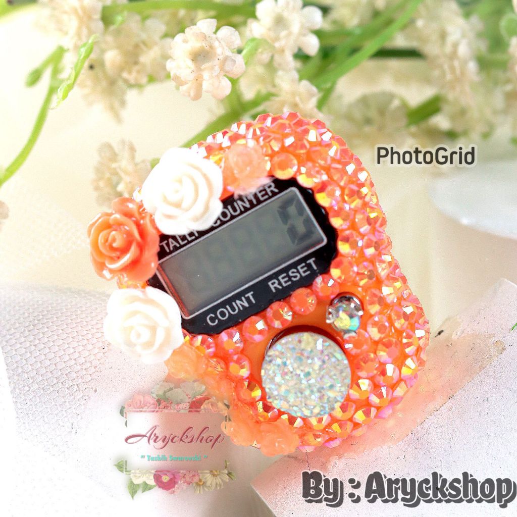 MAWAR SUSUN Tasbih digital swarovski Non Led tasbih Blink Tasbih Lucu Unik Cantik elegan kado ultah