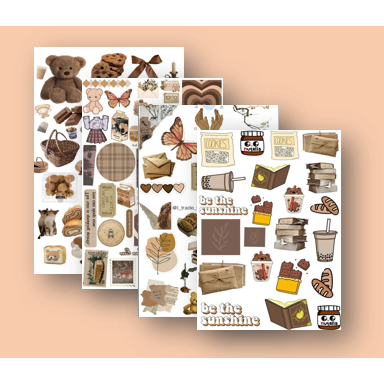 

Brown Vintage Stickers aesthetic | stiker coklat aesthetic | stiker Hp/laptop/jurnal/memo/scrapbook