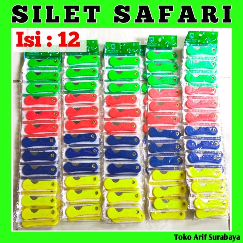 

(1renteng 12 Pcs) Silet Lipat Pemes SAFARI Pisau Cutter Mini