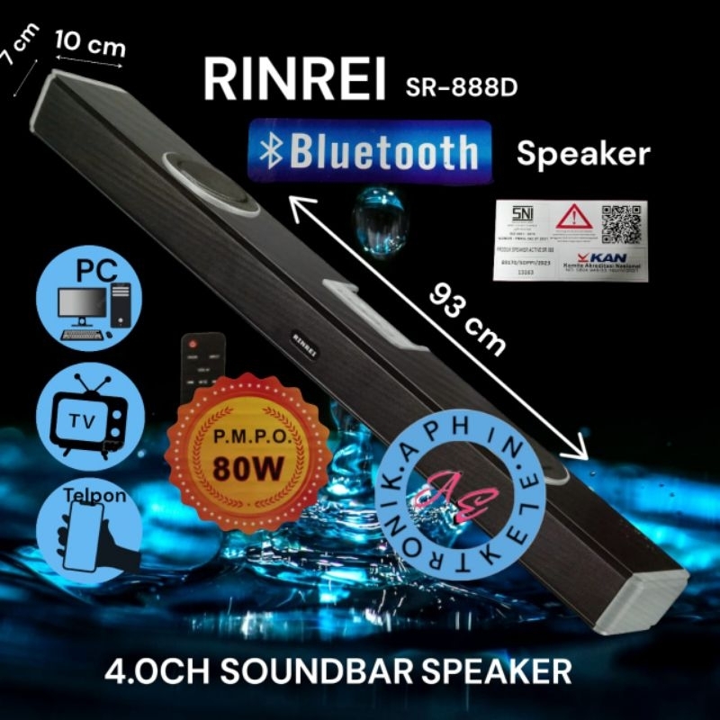SOUNDBAR RINREI SR-888D SPEAKER BLUETOOTH RINREI SOUND BAR