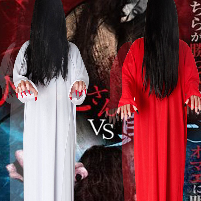 Termurah kostum dan wig sadako the ring cosplay costume kostum halloween hantu party setan kuntilana