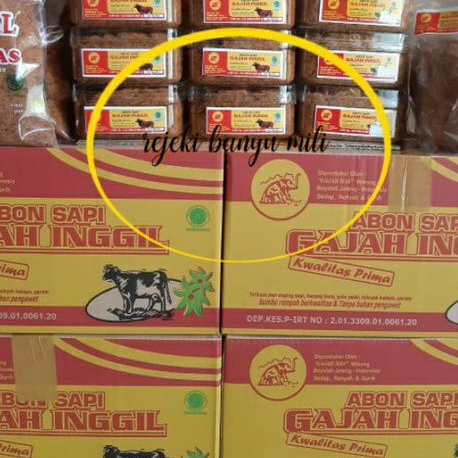 

Ready Stok Abon sapi Asli boyolali kwalitas prima 250gram cap Gajah Inggil Packing super Aman (sapi &ayam rasa manis &pedas)