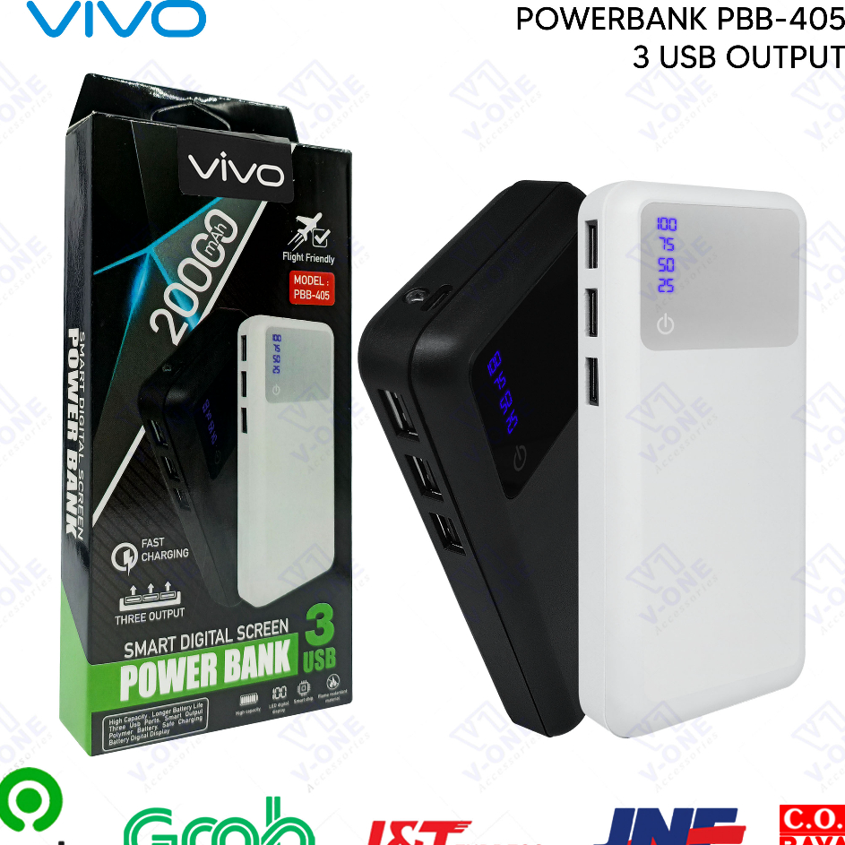 ➞✸✿ PB POWERBANK POWER BANK VIVO MURAH KAPASITAS 20000 mAh PBB 405
