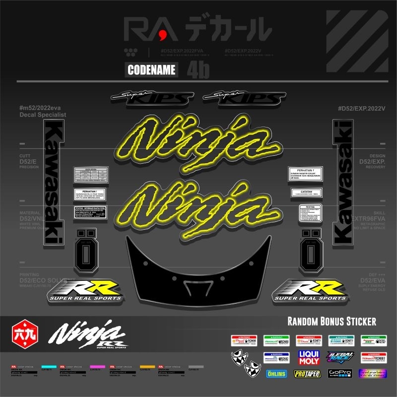STICKER TRANSPARAN NINJA RR OLD 2007/STRIPING NINJA RR OLD 2007 TRANSPARAN