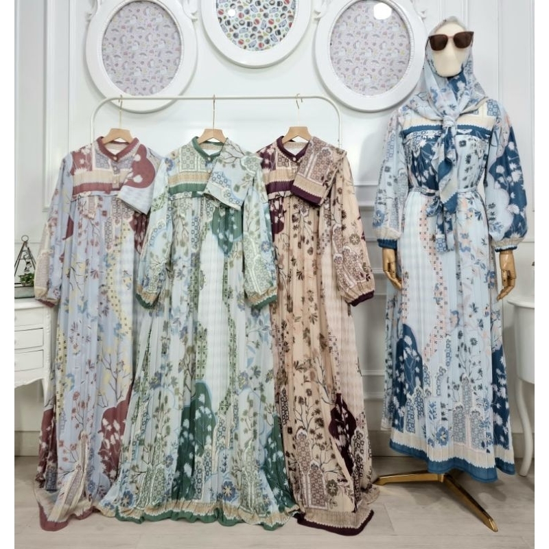 Gamis Set Hijab Meijiwang Cerutty Set Gamis Hijab Premium Meijiwang