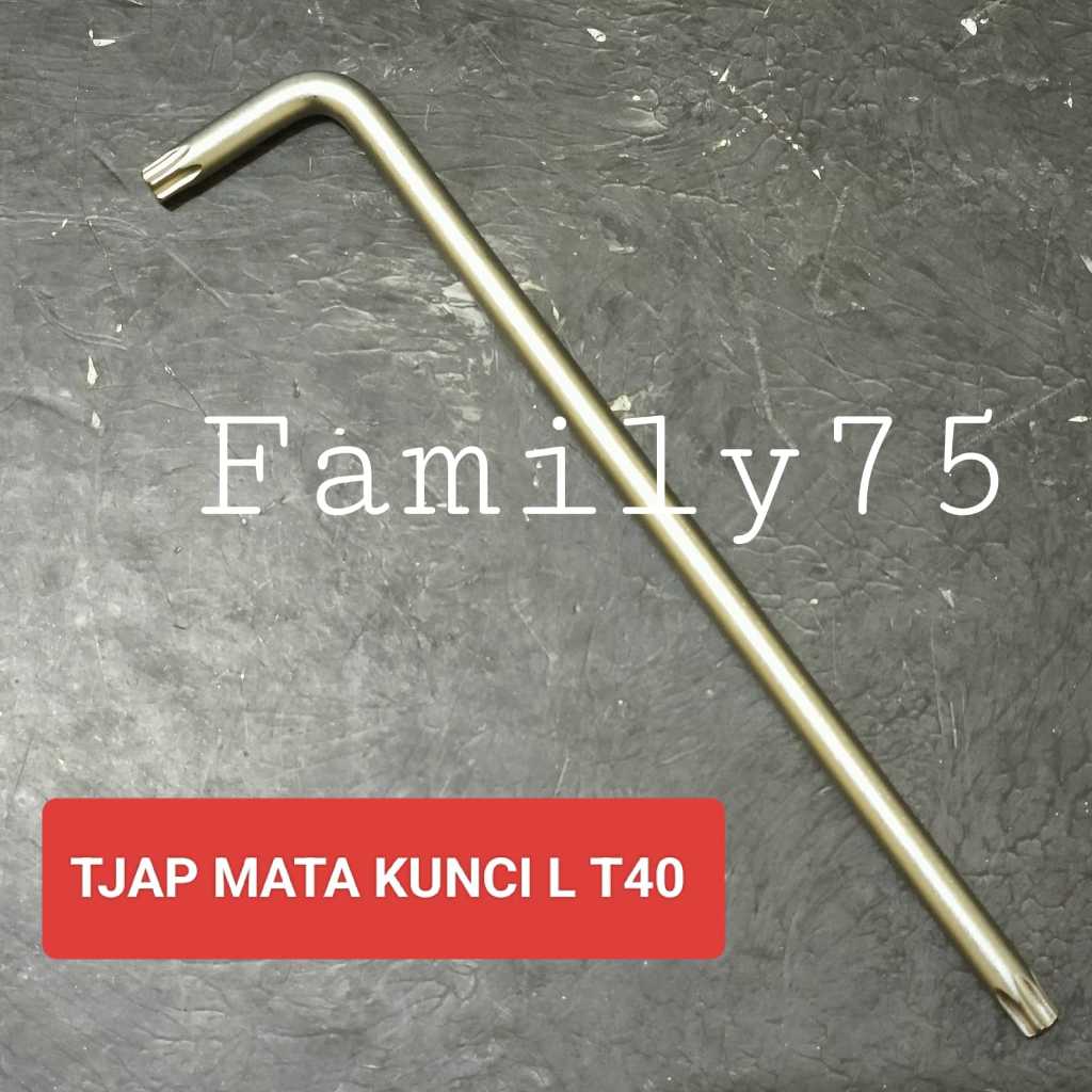 Kunci L bintang T40 Panjang Tjap Mata Star Extra Long Hex Key T-40
