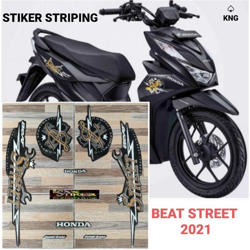 Stiker Striping Standart Motor Honda Beat Street 2021 -  Lis Sticker Motor Beat 2021