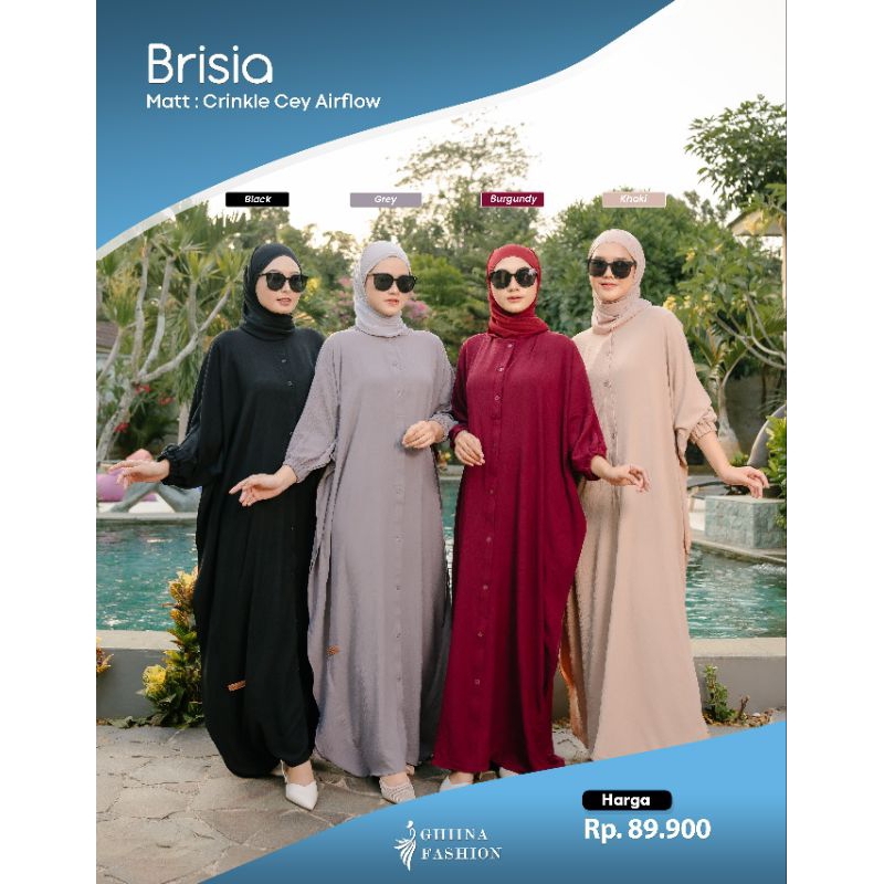 BRISIA DRESS BY GHINA FASHION GAMIS KAFTAN POLOS MUSLIM NEW