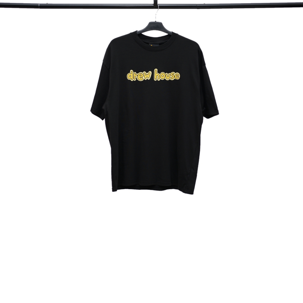 DREW Black Basic Yellow Font Tshirt Authentic / Kaos Branded Drew Original