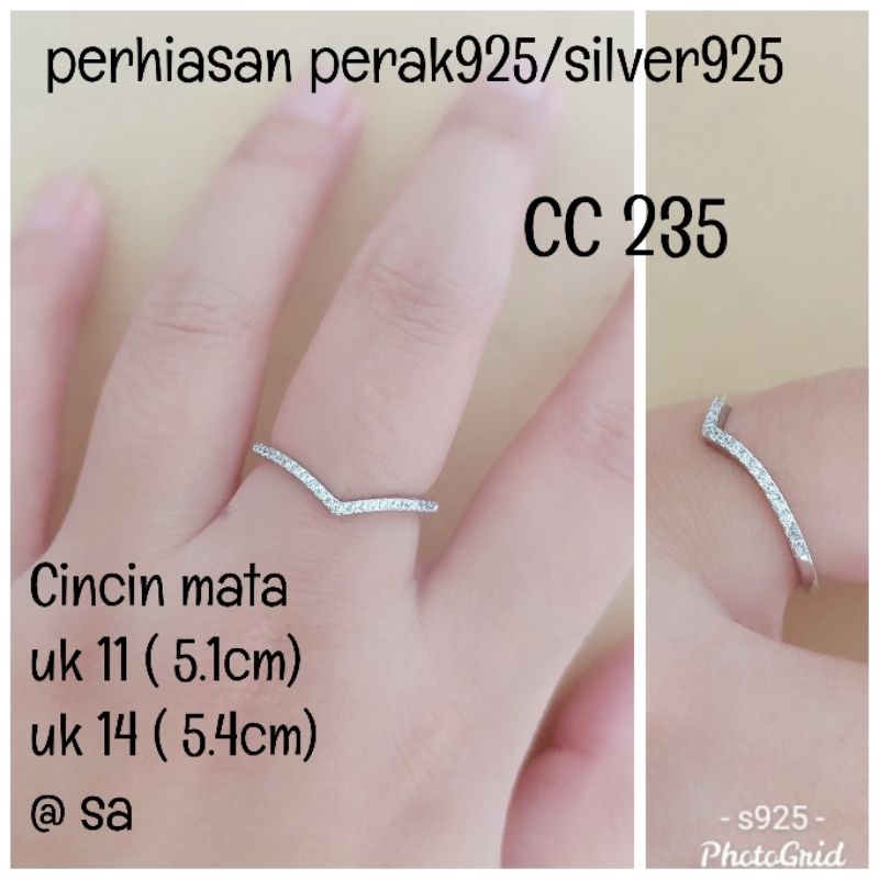 CINCIN AUREL/ FUJI PERAK 925 LAPIS EMAS PUTIH CINCIN FASHION CC 235