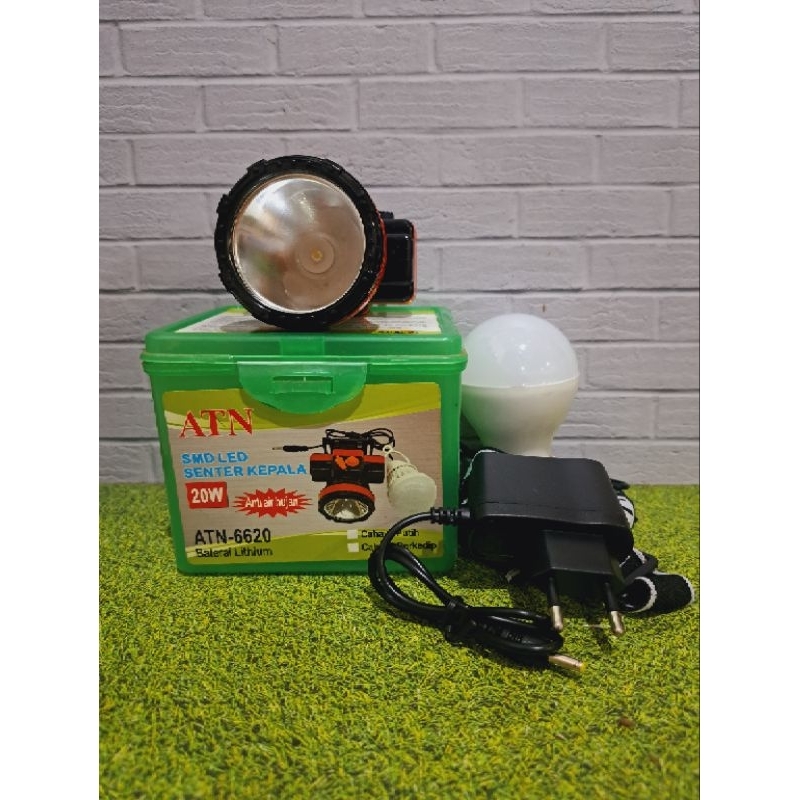 Lampu Senter Kepala ATN Lampu Senter Kepala+Lampu DC 6620 PUTIH
