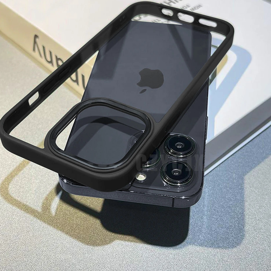 Beli Sekarang - CASE IPHONE MATTE TRANSPARAN ACRYLIC Steel Hybrid Silicone Softcase Fullcover PELIND