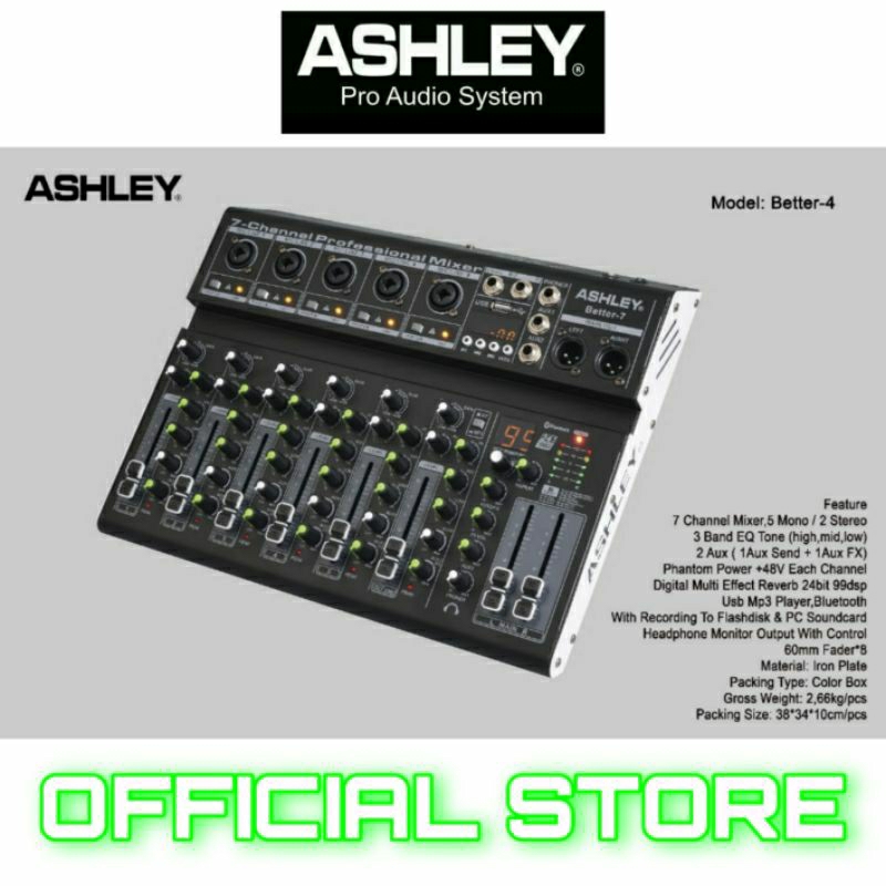mixer audio original ashley better 7 mixer karaoke usb bluetooth recording