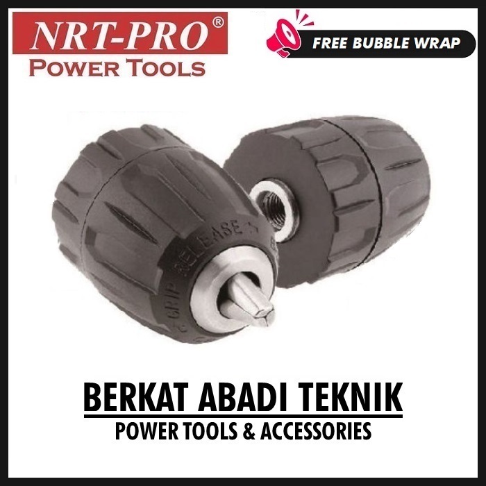 NRT-PRO Kepala Bor 10mm 3/8" Keyless Drill Chuck Cordless Tanpa Kunci