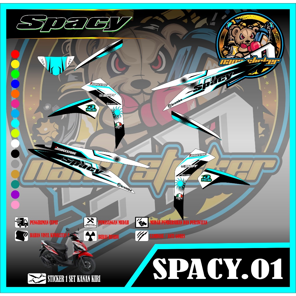 Striping SPACY  - Stiker SPACY List Variasi Motor STICKER SPACY CODE 01