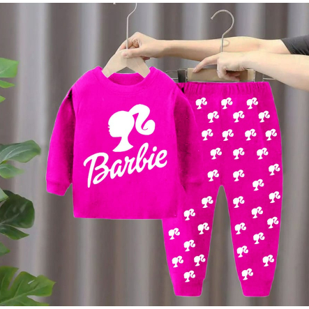 PIYAMA ANAK PEREMPUAN BERBIE USIA 1-5 TAHUN//PAKAIAN ANAK PEREMPUAN//SETELAN ANAK PEREMPUAN//PAKAIAN