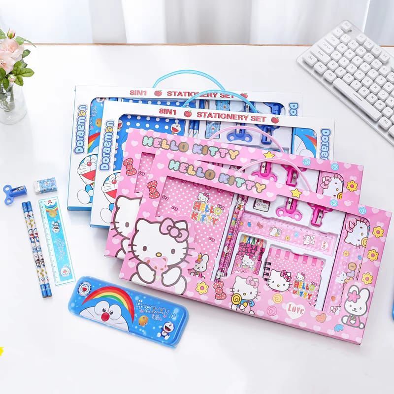 

stationary set anak karakter 14in1/souvenir ulang tahun anak set/alat tulis warna set anak