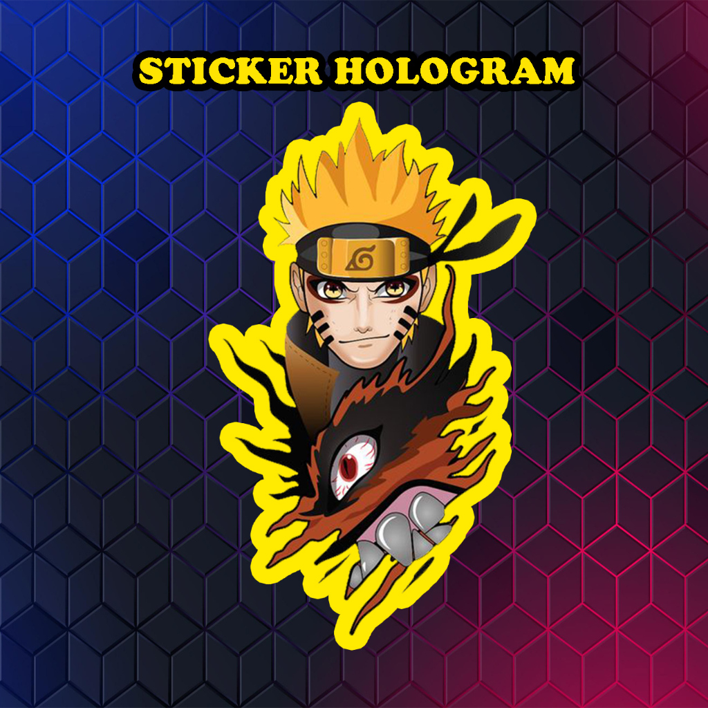 

Stiker Hologram Anime Naruto Mode Kyubi1 ball ukuran 8 cm