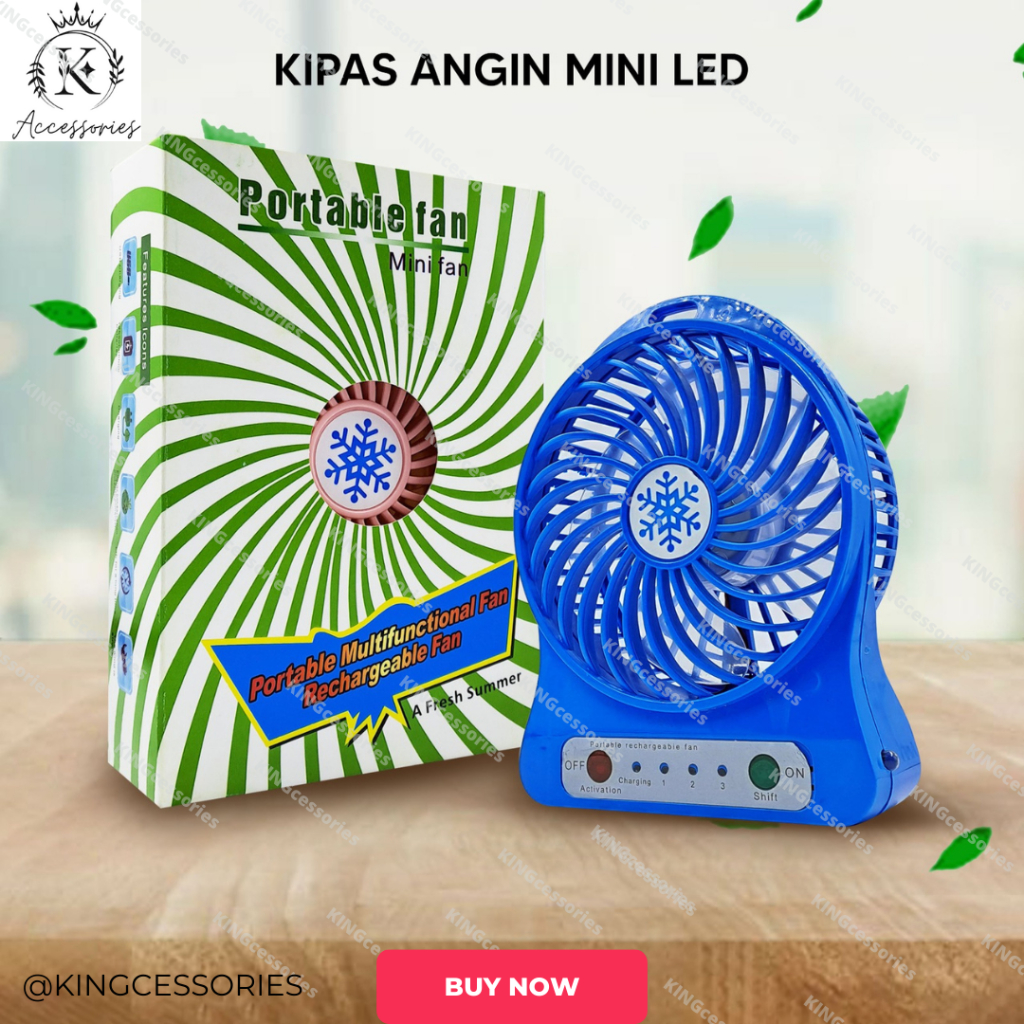 KIPAS ANGIN BISA DI CAS / KIPAS ANGIN KECIL LED / KIPAS ANGIN MINI