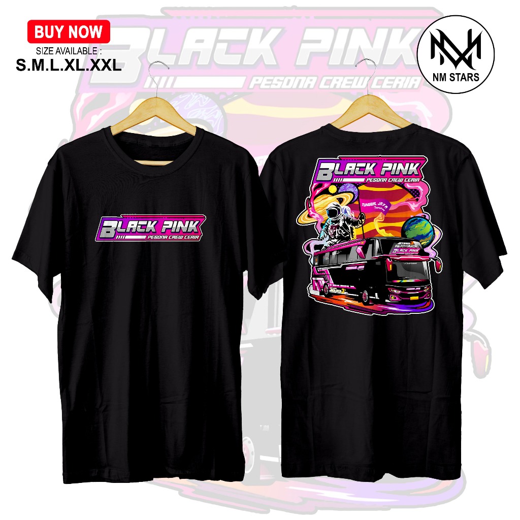Kaos Bus Black Pink JetBus3 - Kaos Bismania - Kaos Bus Spesial Edition - Kaos Busmania - Kaos Distro