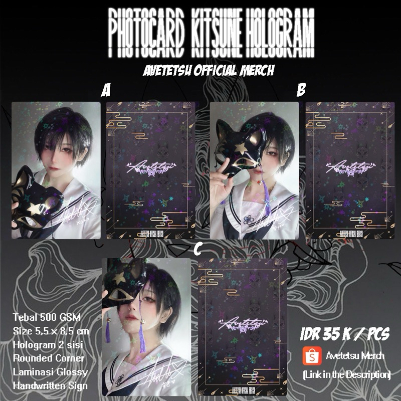 Avetetsu Official Merchandise (Kitsune ORI Version) Photocard Hologram / Poster A4 Glossy