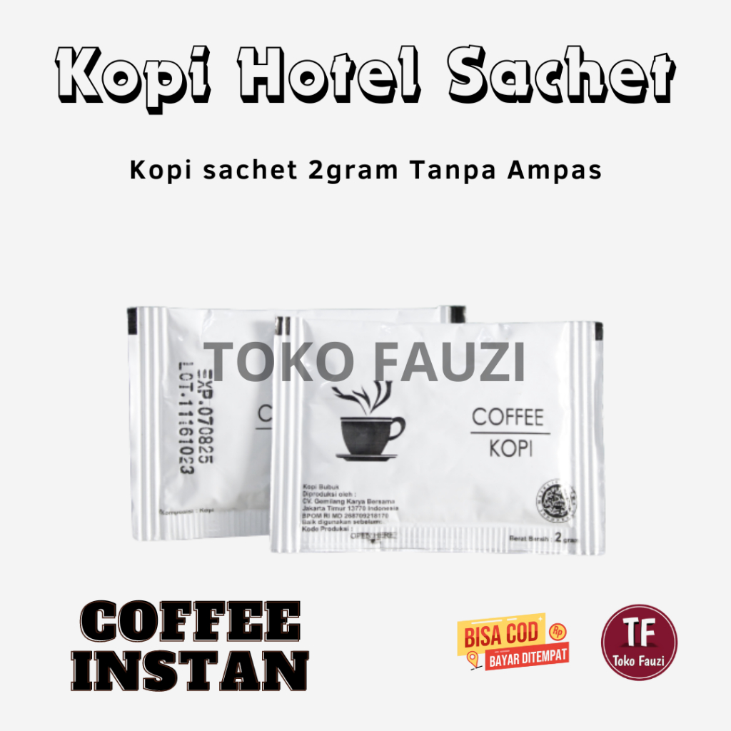 

5pcs Kopi Hotel Sachet Instan Hitam Tanpa Ampas Coffe Instan