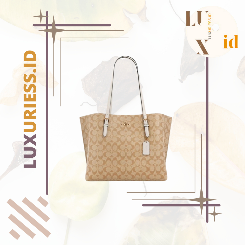 COACH MOLLIE TOTE BAG IN SIGNATURE LIGHT KHAKI CHALK