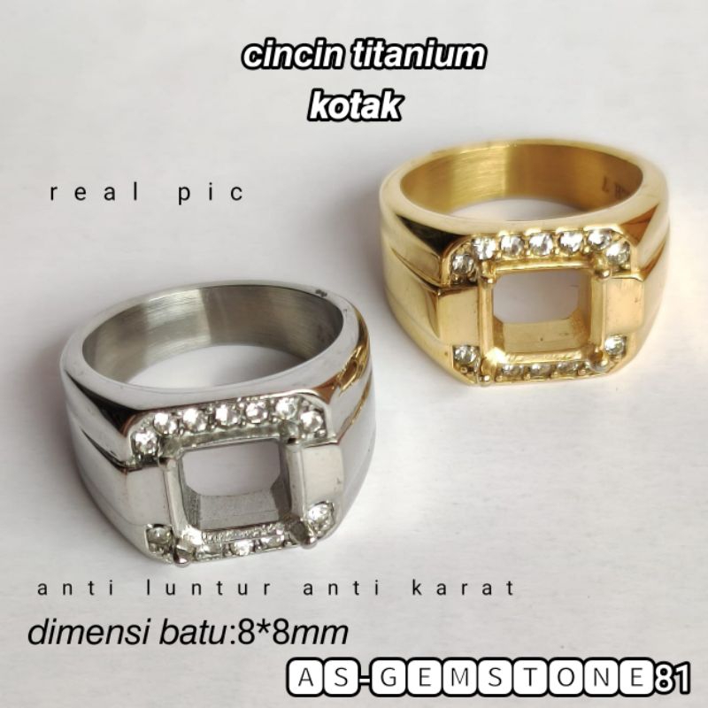 Cincin Ring Emban[titanium]kotak 8*8
