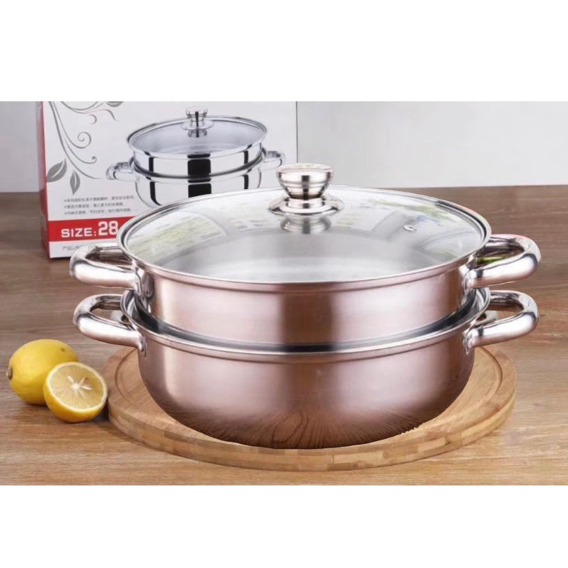 Dandang Steamer Panci Kukus Stainless 28-Steamer Pan