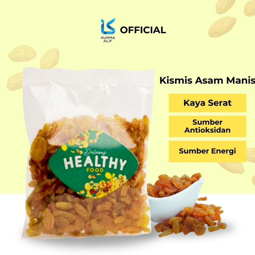 

>XC26619< Kismis Asam Manis 1 Kg Golden Raisin Oleh Oleh Haji Umroh