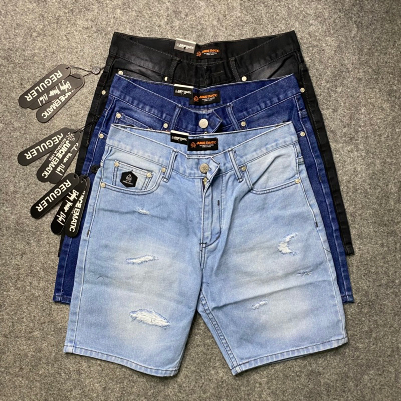 Celana Ripped Jeans Pendek JUICE EMATIC Like Original Premium Quality